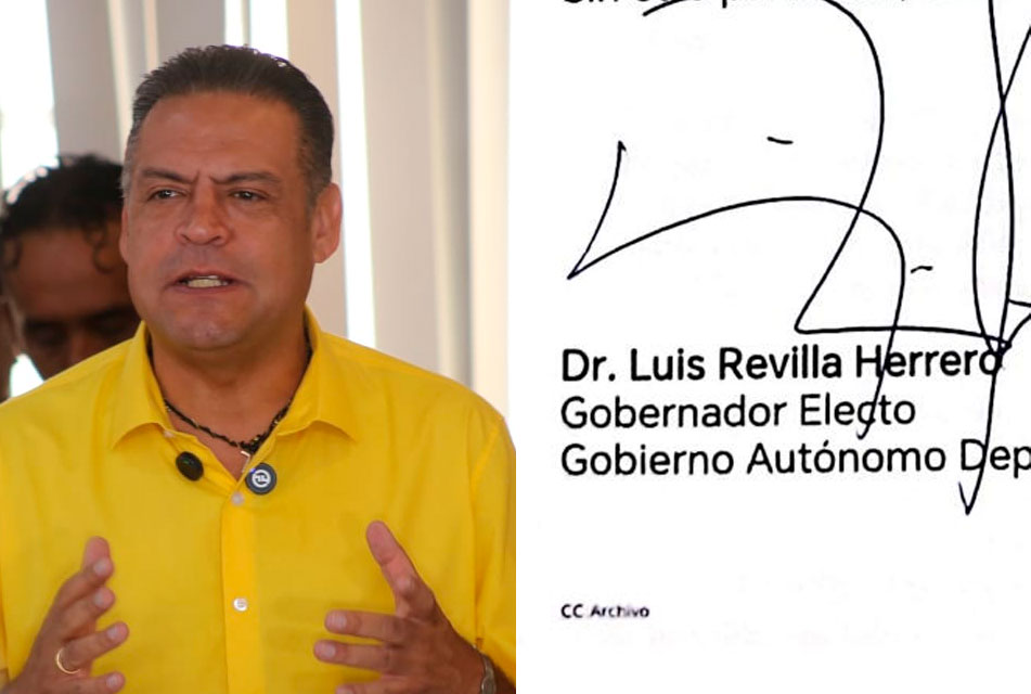 Revilla firma como “Gobernador electo” y pide a Santos Quispe activar la transición