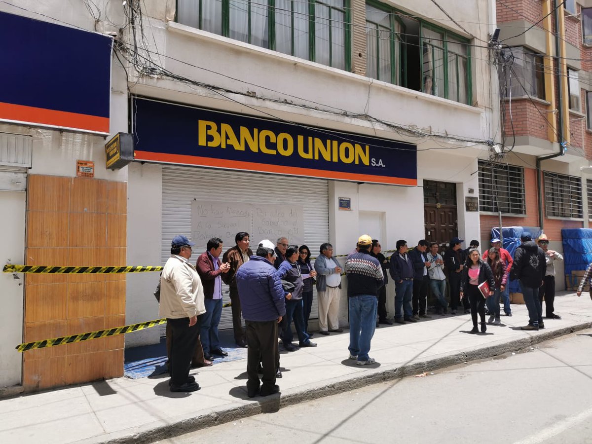 Banco Unión cierra agencias y cajeros en Oruro y el Trópico de Cochabamba