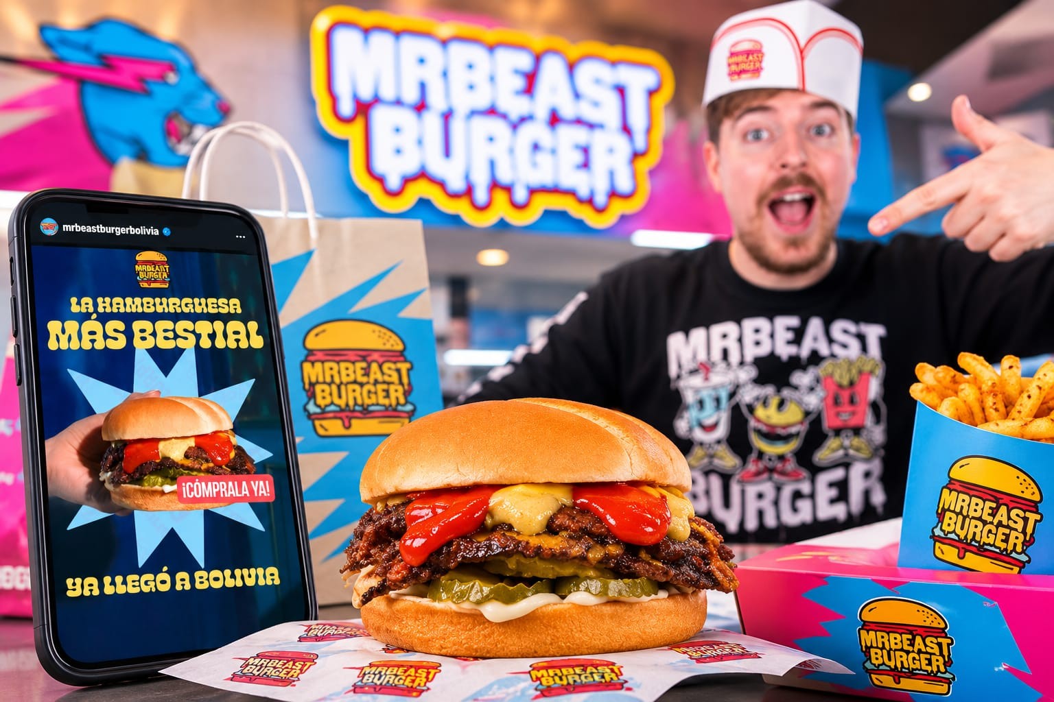 MrBeast Burger llega a Bolivia con un modelo 100% digital y proyecta expandirse a todo el país