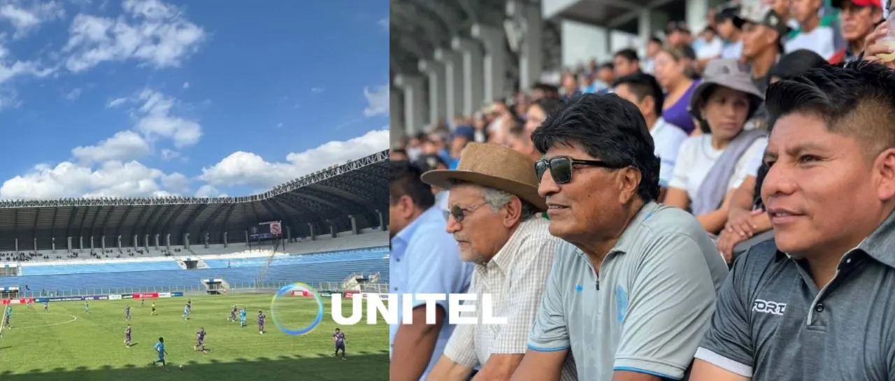 Evo se muestra en público y asiste a un partido de la liga pese a tener dos órdenes de aprehensión